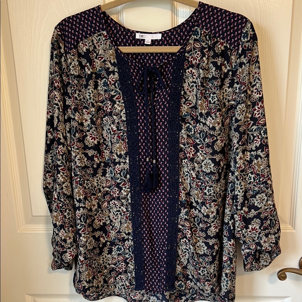DR2 Women's Bohemian Navy Top